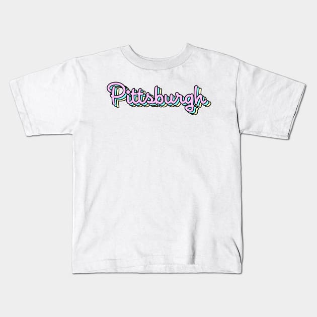 Pittsburgh Retro Kids T-Shirt by lolosenese